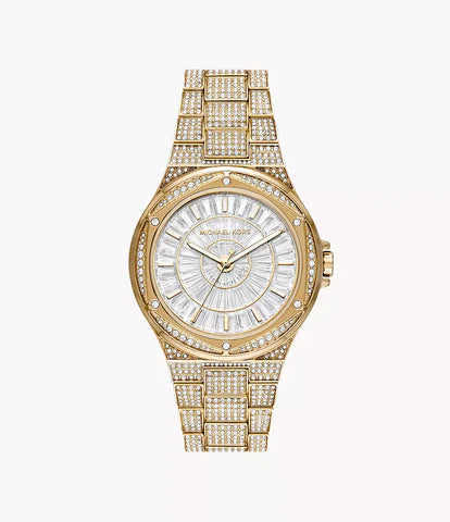 Michael Kors Lennox Three-Hand Gold-Tone Stainless Steel Watch | 41 mm | Stainless Steel |