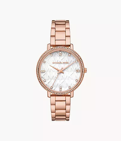 Michael Kors Pyper Three-Hand Rose Gold-Tone Alloy Watch mk4594