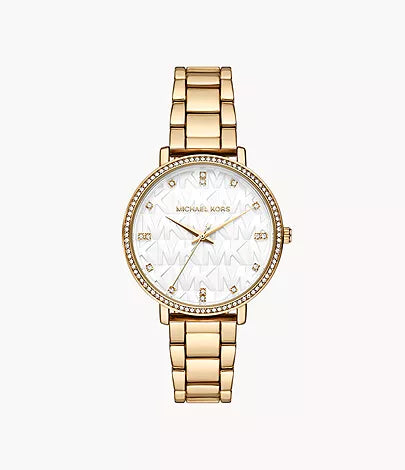 Michael Kors Pyper Three-Hand Gold-Tone Alloy Watch mk4666