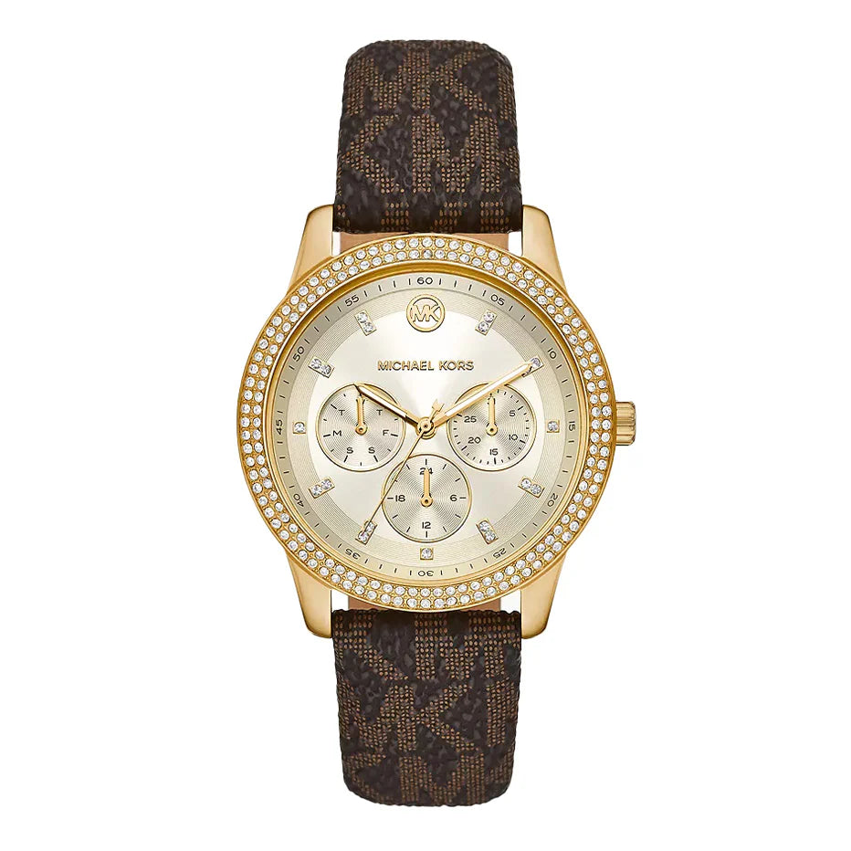 Michael Kors Ladies Watch Tibby 40mm Gold Brown MK6966