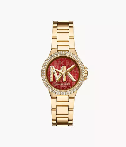 Michael Kors Camille Three-Hand Gold-Tone Stainless Steel Watch mk7196