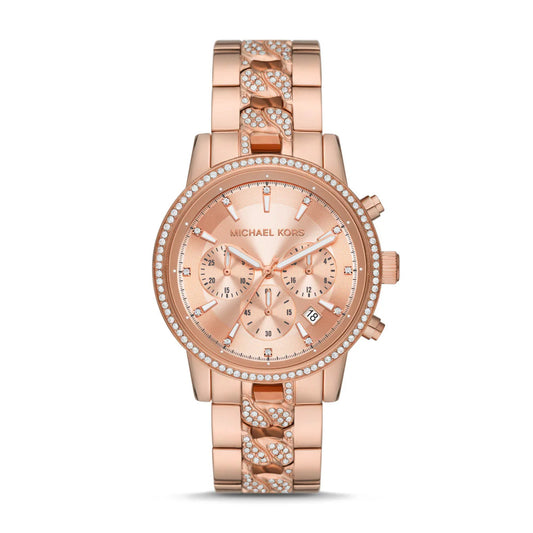 Michael Kors Ritz Chronograph Rose Gold-Tone Stainless Steel Watch MK7223