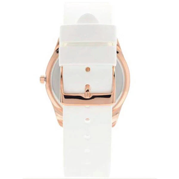 Guess G-Twist White Silicone Strap White Dial Quartz Watch for Ladies - W0911L5