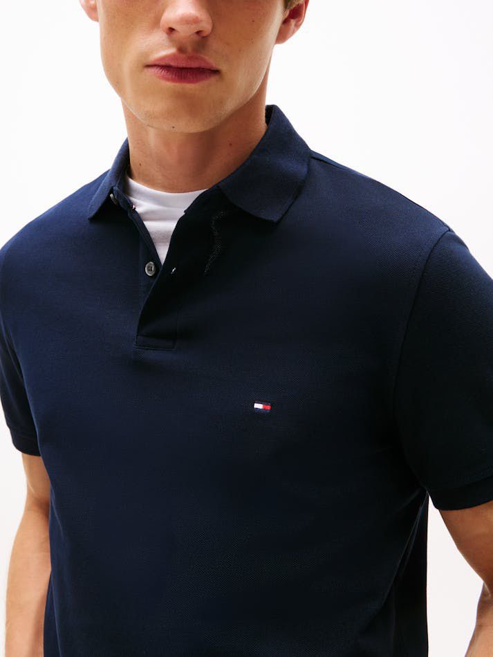 Tommy Hilfiger Slim Fit Pique Polo Shirt in Navy Blue