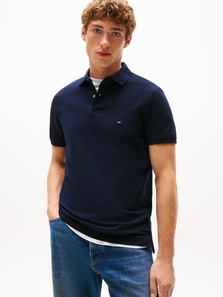 Tommy Hilfiger Slim Fit Pique Polo Shirt in Navy Blue