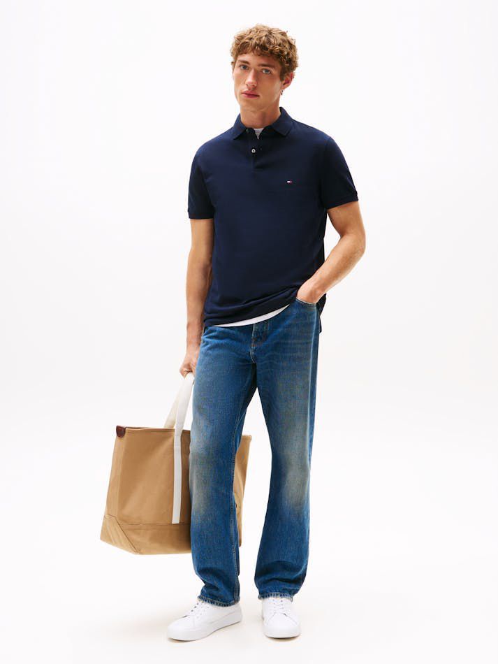 Tommy Hilfiger Slim Fit Pique Polo Shirt in Navy Blue