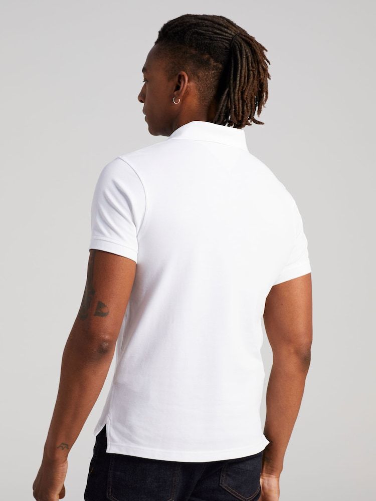 Tommy Hilfiger Slim Fit Pique Polo Shirt in White