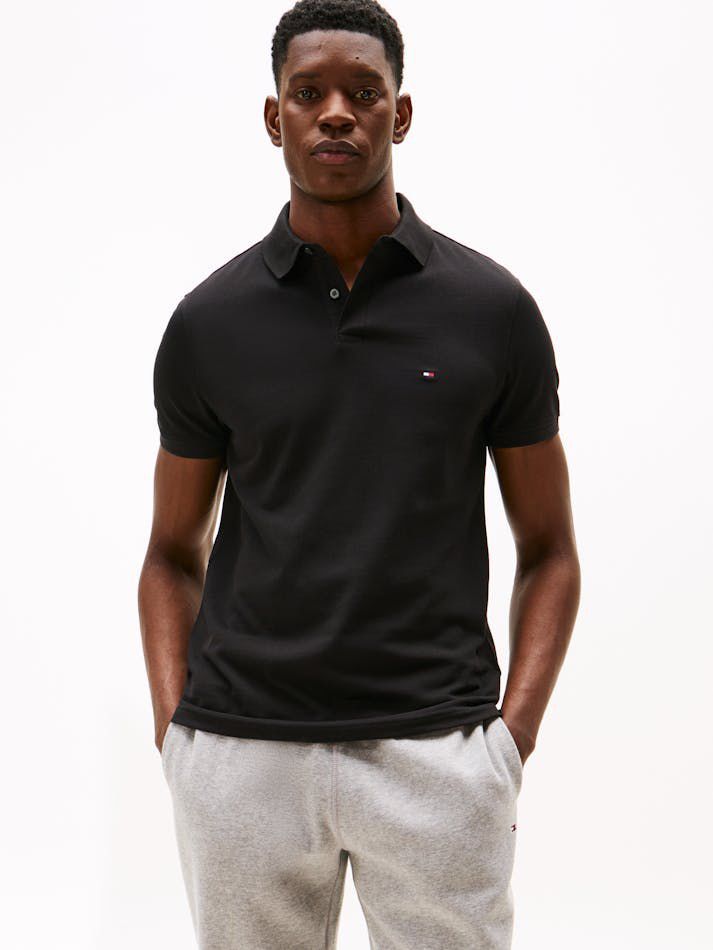 Tommy Hilfiger Slim Fit Pique Polo Shirt in Black