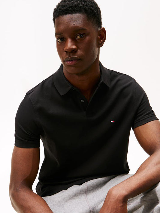 Tommy Hilfiger Slim Fit Pique Polo Shirt in Black