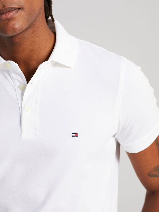 Tommy Hilfiger Slim Fit Pique Polo Shirt in White