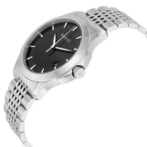 Gucci Men’s Swiss Made Quartz | Stainless Steel Black | Dial 38mm| Watch YA126402