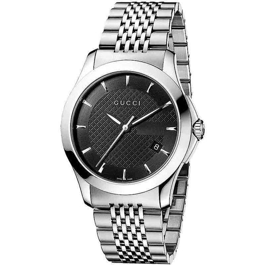 Gucci Men’s Swiss Made Quartz | Stainless Steel Black | Dial 38mm| Watch YA126402