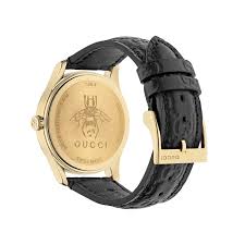 Gucci Unisex Swiss Made Quartz Black Leather Strap Black Dial | 38mm Watch | YA1264034A