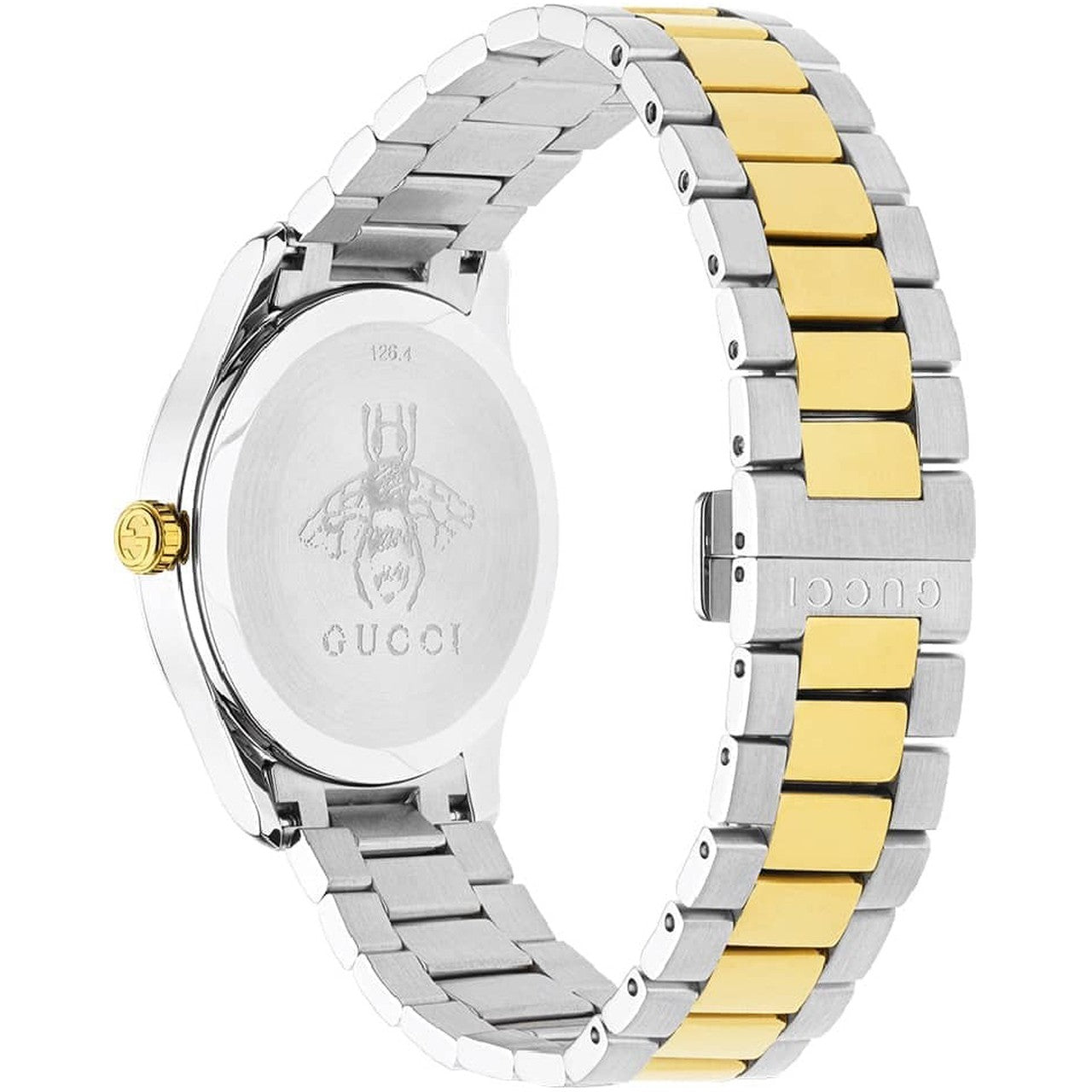 Gucci Unisex Swiss Made Quartz Stainless Steel Silver Dial 38mm Watch YA1264075