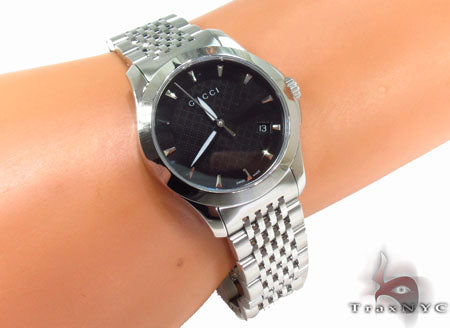 Gucci Women’s Swiss Made Quartz Silver | Stainless Steel Black | Dial 27mm | Watch YA126502