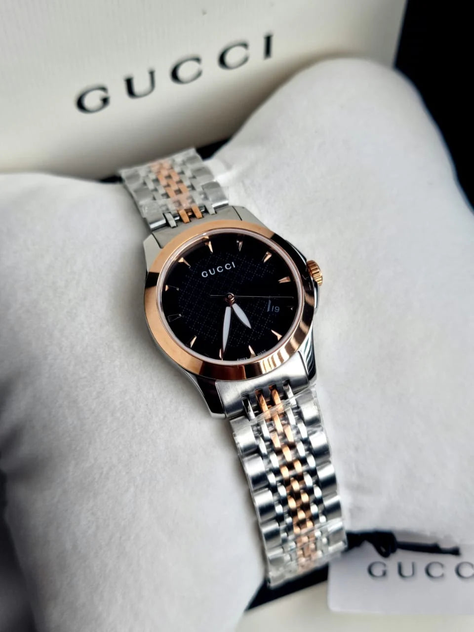 Gucci Women’s Swiss Made Quartz | Stainless Steel Black | Dial 27mm | Watch YA126512