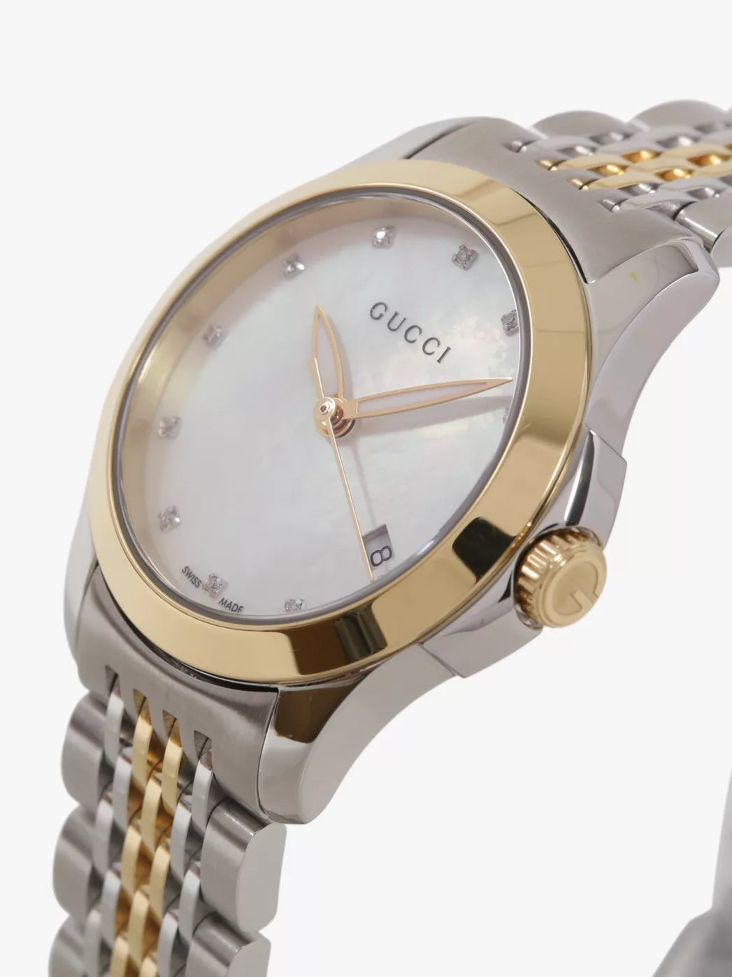 Gucci Women’s Swiss Made Quartz | Stainless Steel | Mother of Pearl Dial 27mm | Watch YA126513