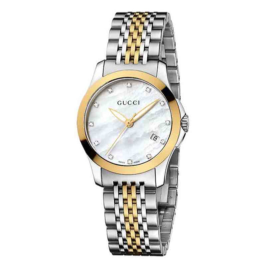 Gucci Women’s Swiss Made Quartz | Stainless Steel | Mother of Pearl Dial 27mm | Watch YA126513