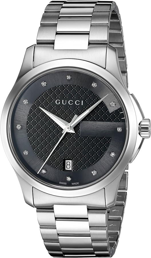 Gucci Men’s Swiss Made Quartz | Stainless Steel Black | Dial 38MM Watch | YA126460