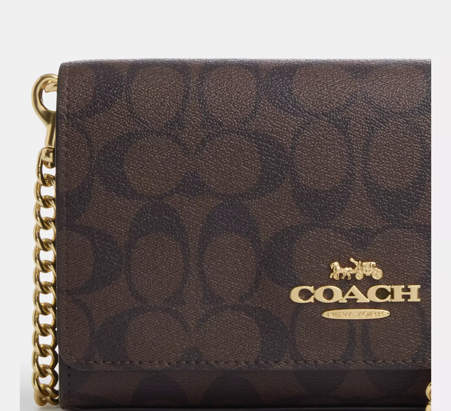 Coach Flap Clutch Crossbody In Signature Canvas
