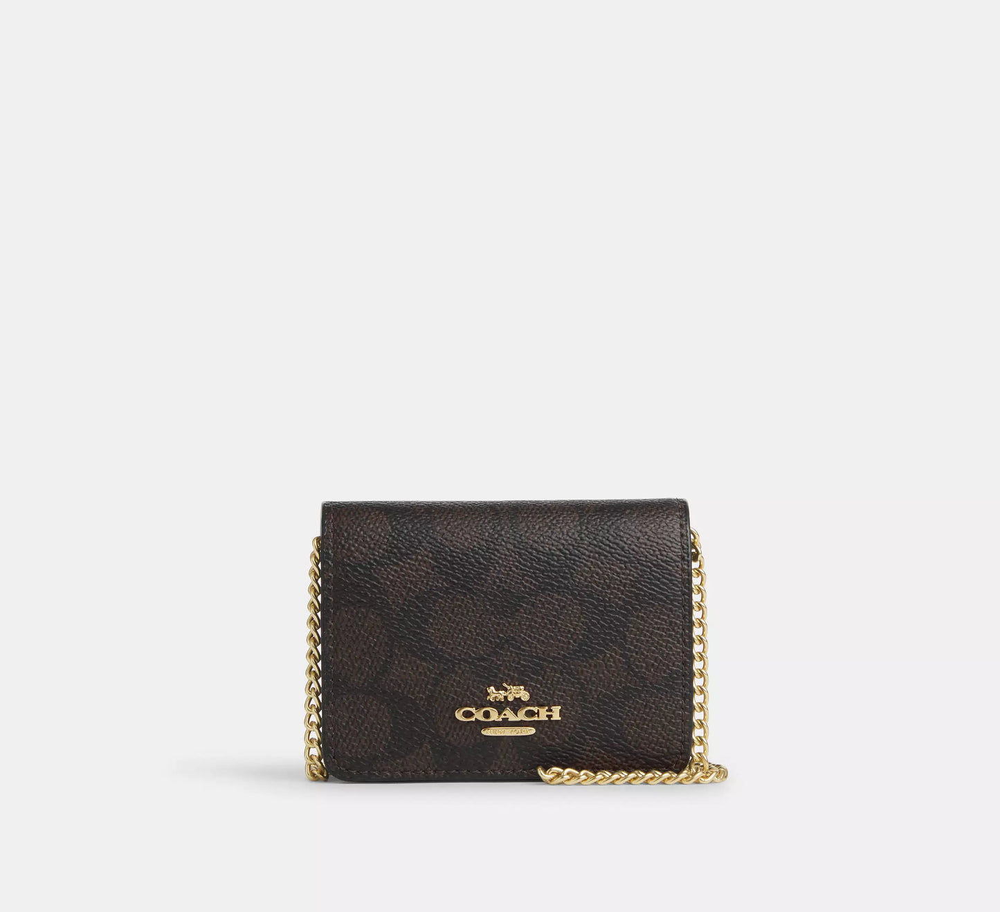 Coach Mini Wallet On A Chain In Signature Canvas