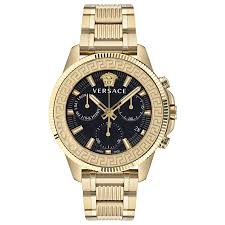 Versace Men’s Quartz Swiss Made Gold | Stainless Steel | Black Dial 45mm Watch|  VE3J00622