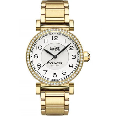 Madison white dial gold-tone ladies watch 14502397