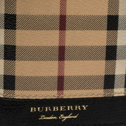 Burberry Beige/Brown Haymarket Check Coated Canvas and Leather Flap Wallet