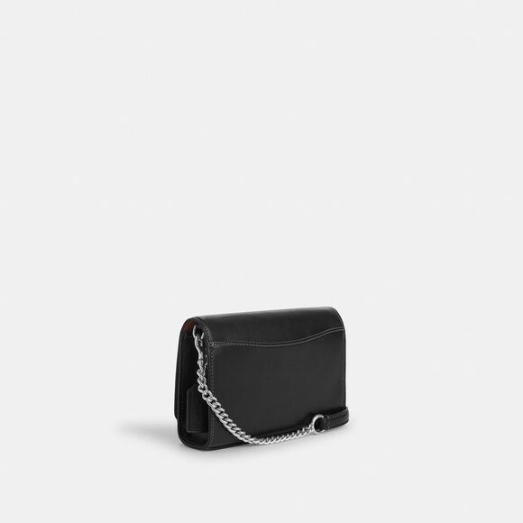 Coach Flap Clutch Crossbody In black