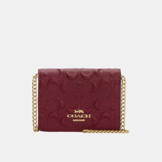Coach Mini Wallet On A Chain In Signature Leather