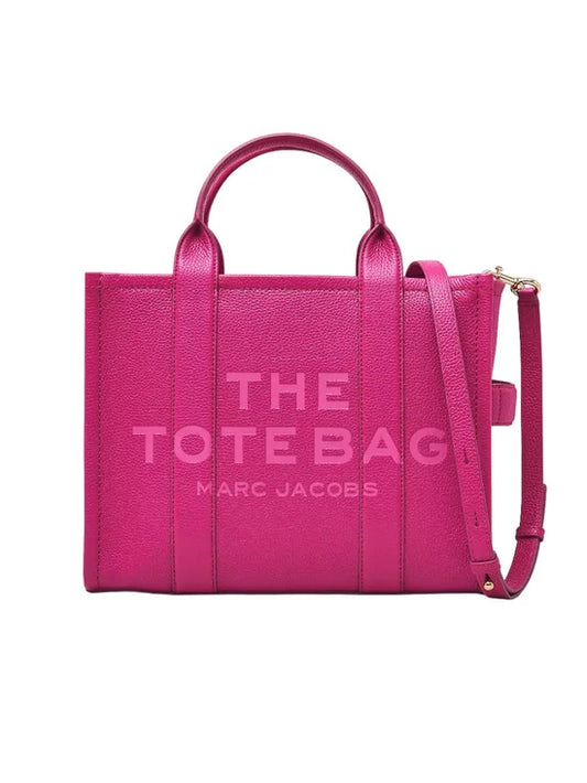 MARC JACOBS THE LEATHER MEDIUM TOTE BAG( LIPSTICK PINK)