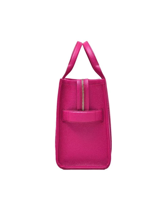 MARC JACOBS THE LEATHER MEDIUM TOTE BAG( LIPSTICK PINK)