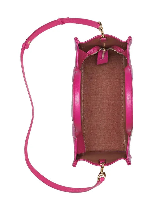 MARC JACOBS THE LEATHER MEDIUM TOTE BAG( LIPSTICK PINK)