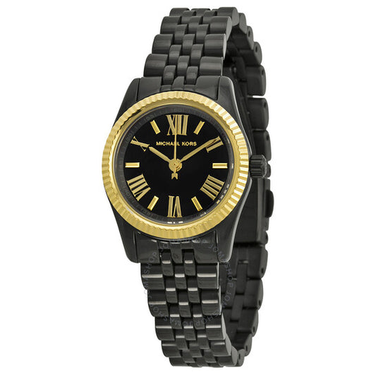 Michael Kors Lexington Black Dial Black Ion-plated Ladies Watch Item MK3299