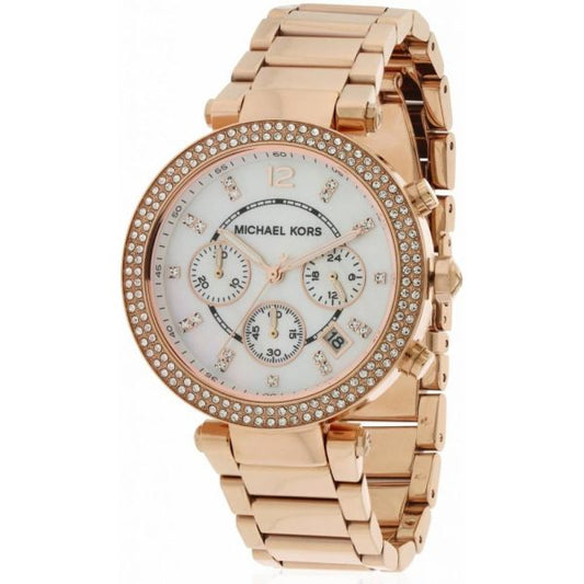 Michael Kors Women’s Quartz Stainless Steel Mother of pearl Dial 39mm Watch MK5491