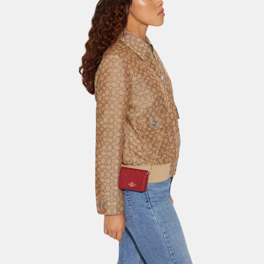 Coach Mini Wallet On A Chain In Signature Leather