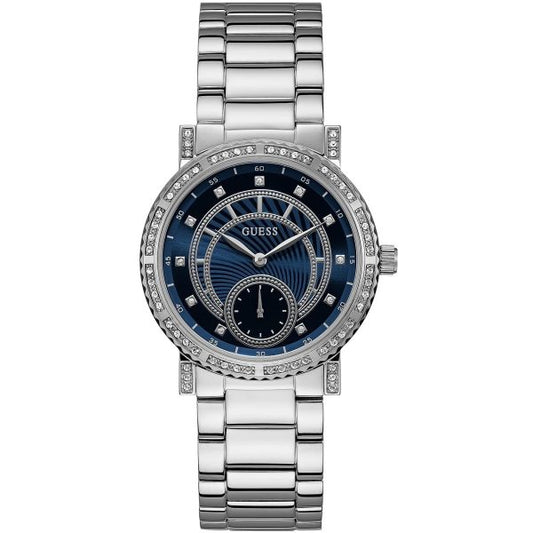 Guess Women’s Quartz Silver Stainless Steel Blue Dial 37mm Watch W1006L1