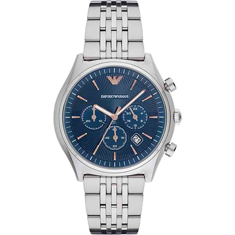 Emporio Armani Men’s Chronograph Quartz Stainless Steel Blue Dial 43mm Watch AR1974