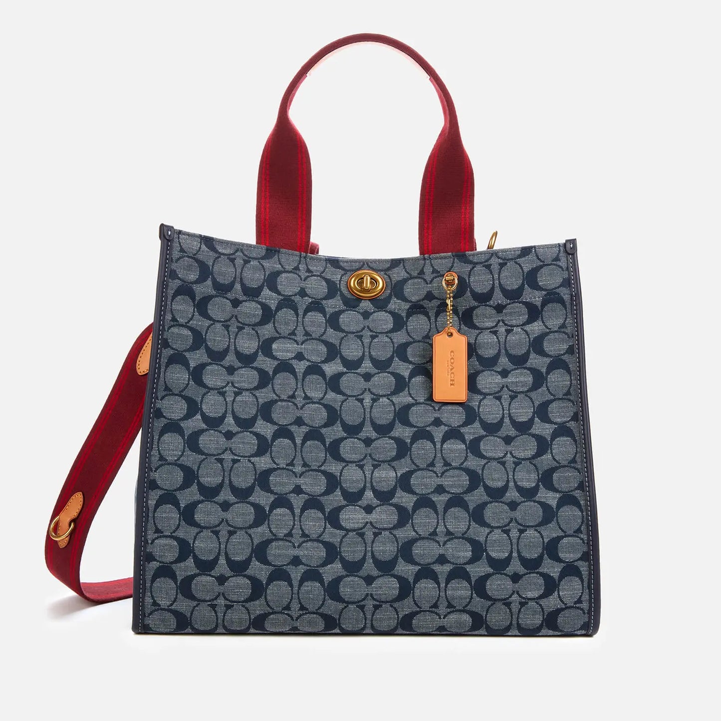 Coach 1941 Women's Signature Chambray Canvas Tote Bag 34 - Midnight Navy Multi