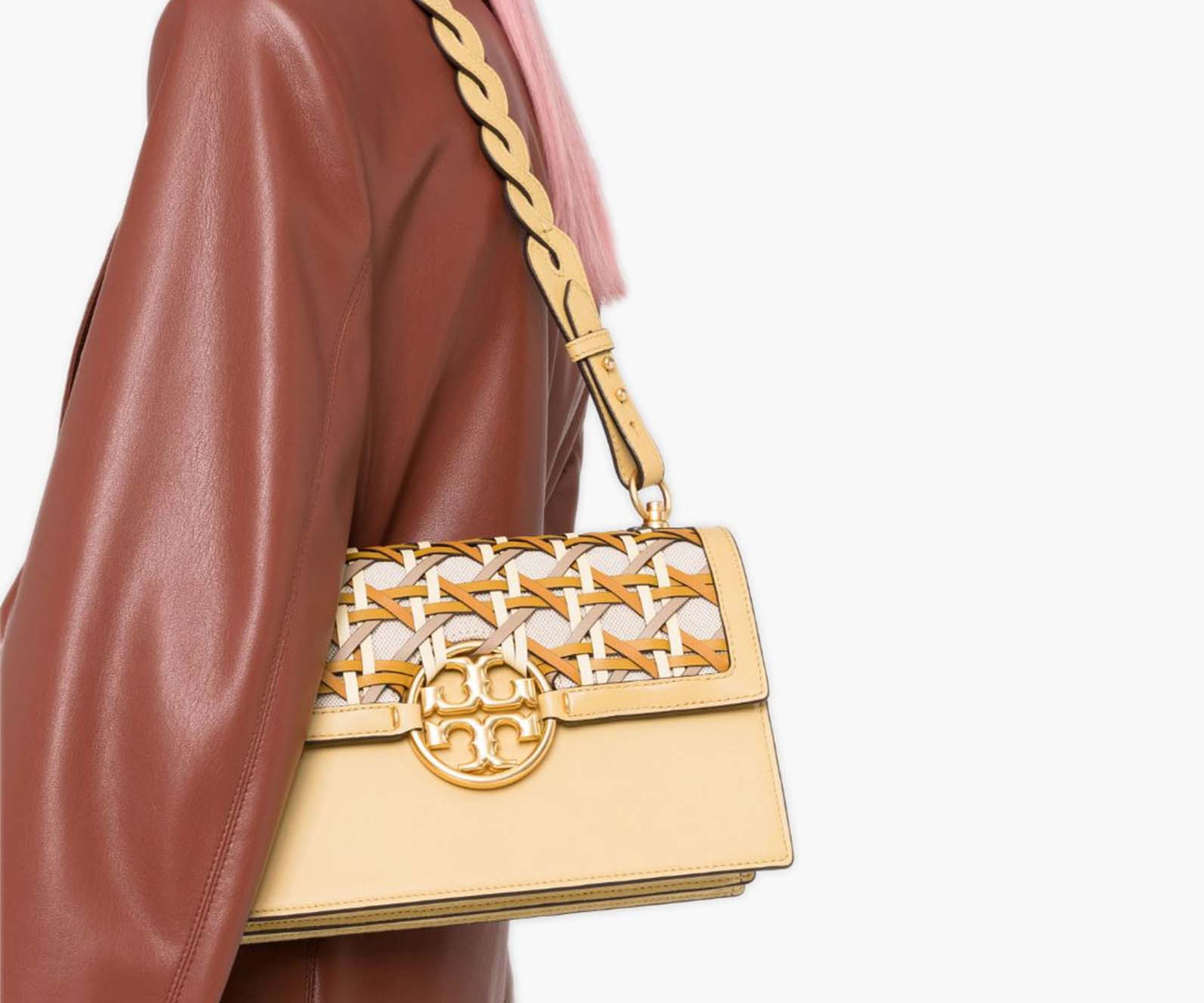 Tory Burch – Miller Basket Weave Shoulder Bag (Large)