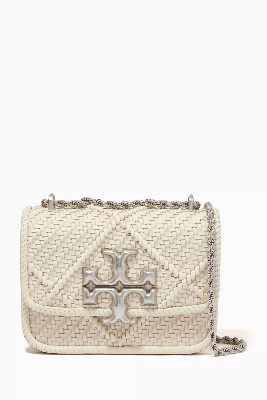 Tory Burch Eleanor Diamond Small Convertible Bag in Woven Fabric