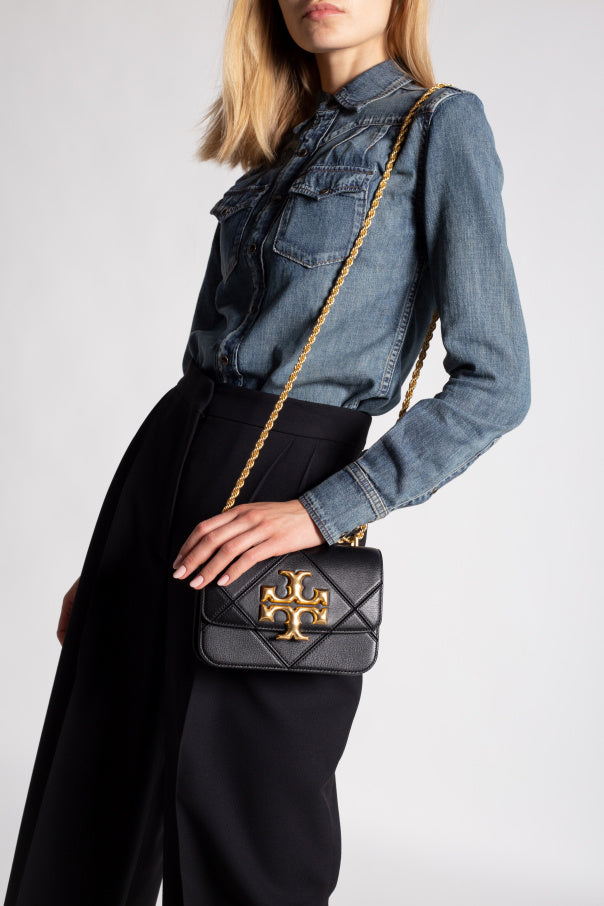 TORY BURCH BLACK ‘ DIAMOND ELEANOR SMALL’ SHOULDER BAG