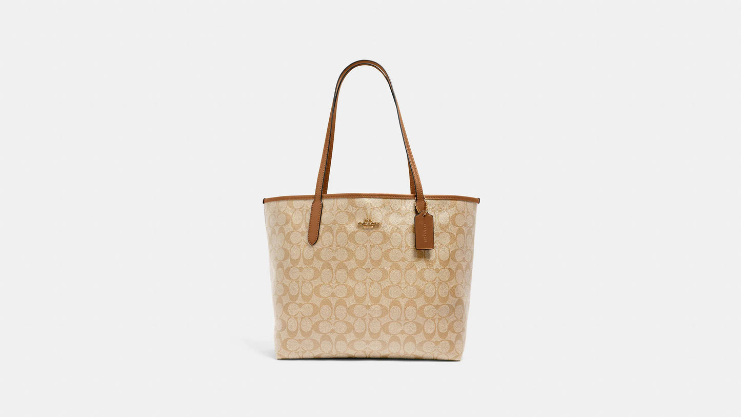 Coach City Tote In Signature Canvas