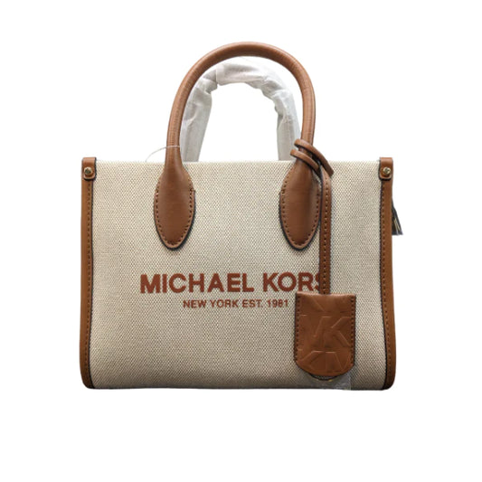 Michael Kors Mirella Shopper Crossbody Leather Bag In Canvas (Small)