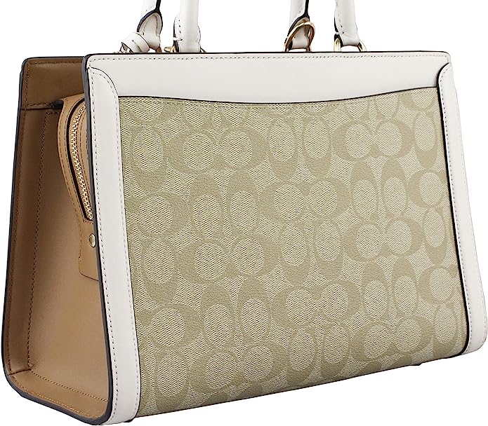 COACH ZOE CARRYALL SIGNATURE LIGHT KHAKI-CHALK