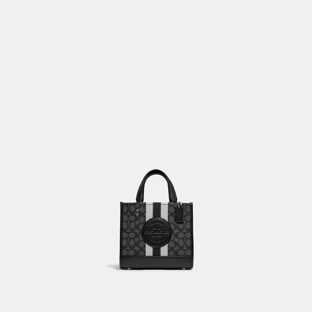 Coach Dempsey Tote 22 In Signature Jacquard With Coach Patch And Stripe