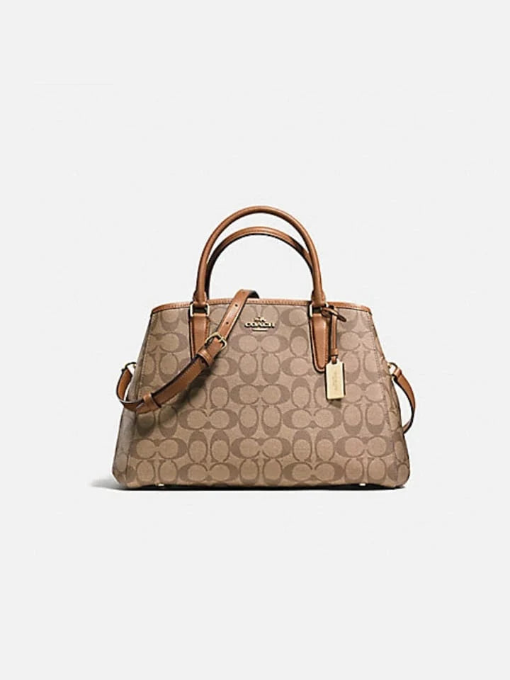 Coach Margot Carryall Signature Khaki Saddle