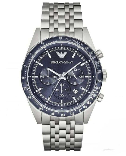 Emporio Armani Men’s Chronograph Quartz Stainless Steel Blue Dial 46mm Watch AR6072