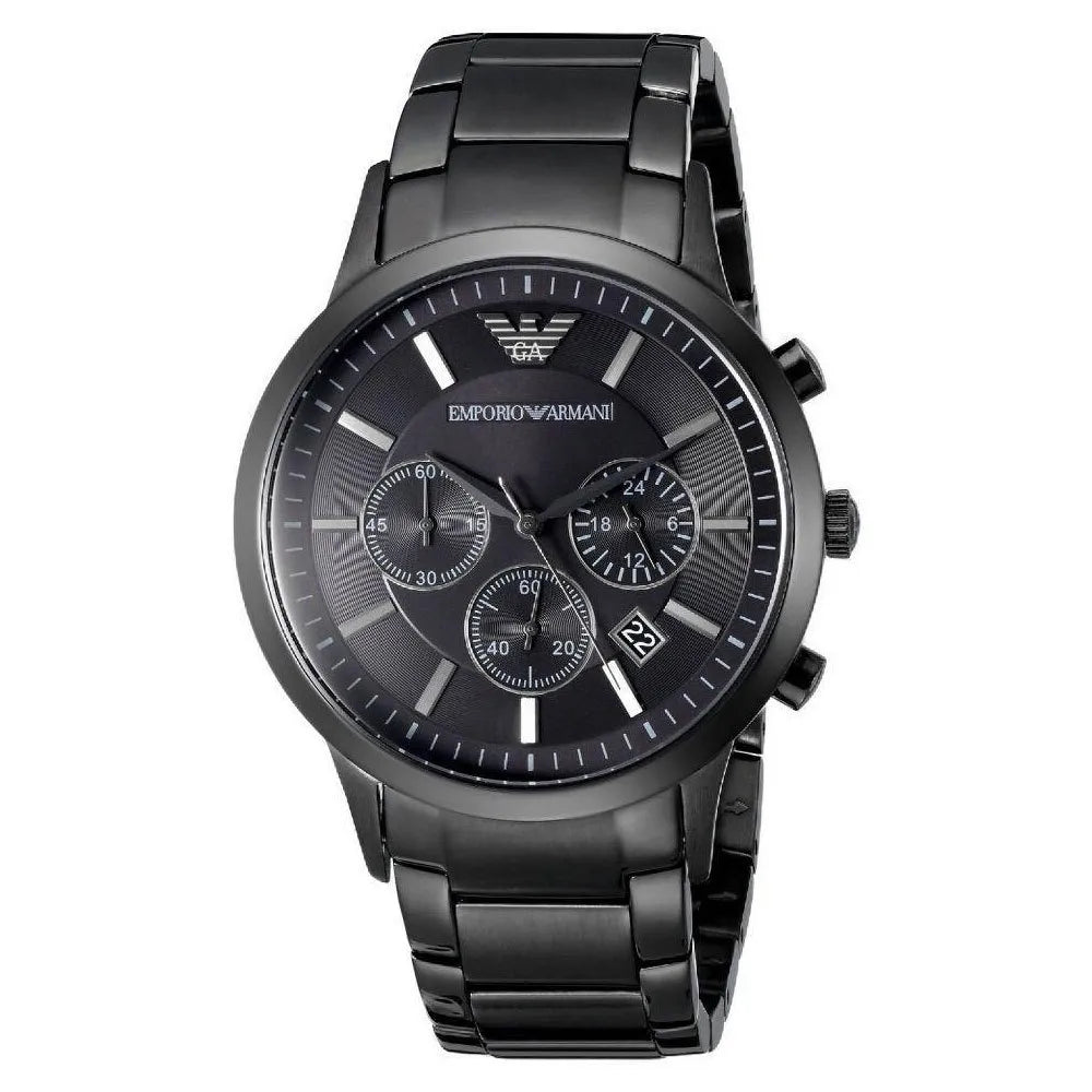 Emporio Armani Men’s Chronograph Quartz Stainless Steel Black Dial 43mm Watch AR1452