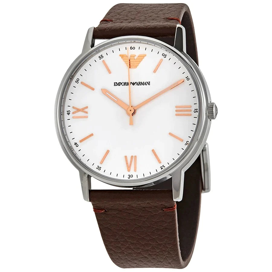 Emporio Armani - Men's Three-Hand Brown Leather Watch AR11173